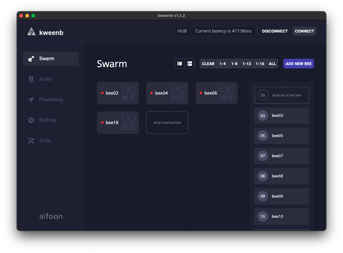 A screenshot of the kweenb application